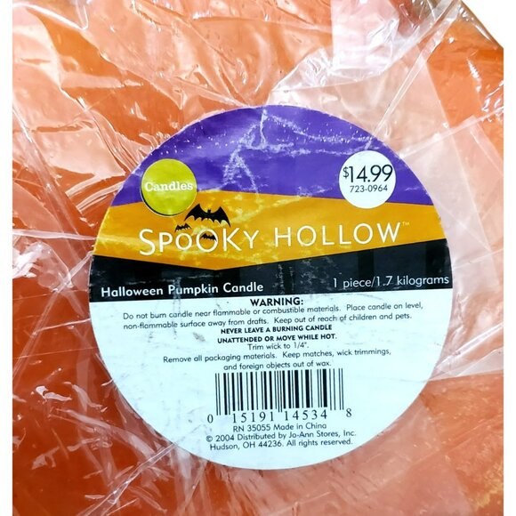 New Pumpkin Candle Halloween Jack O Lantern Autumn Fall Decor 3 Wick Heavy VTG - Picture 3 of 9